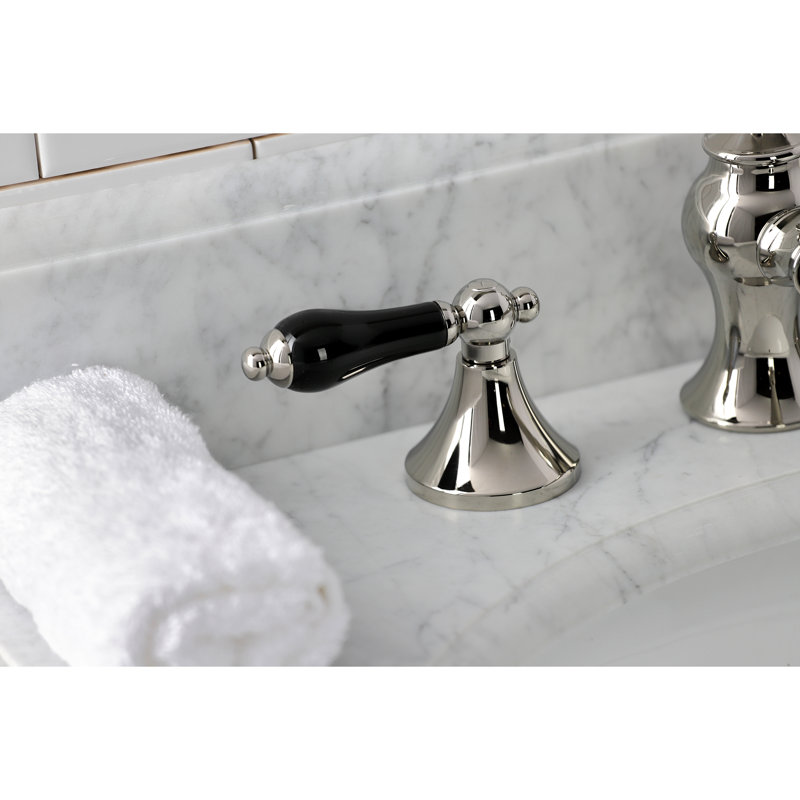 Robinet de salle de bain espacé à deux poignées et 3 poignées à fixation sur le comptoir avec bonde escamotable en laiton Kingston
