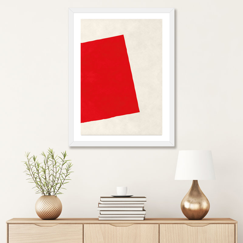 « red square (after albers) », impression, H 32 po x l 24 po x P 1 po, Papier avec cadre blanc