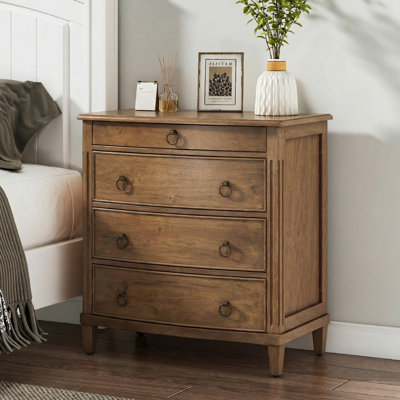 Table de chevet 3 tiroirs avec tablette coulissante et pieds en bois massif l 27,16 po Relluna