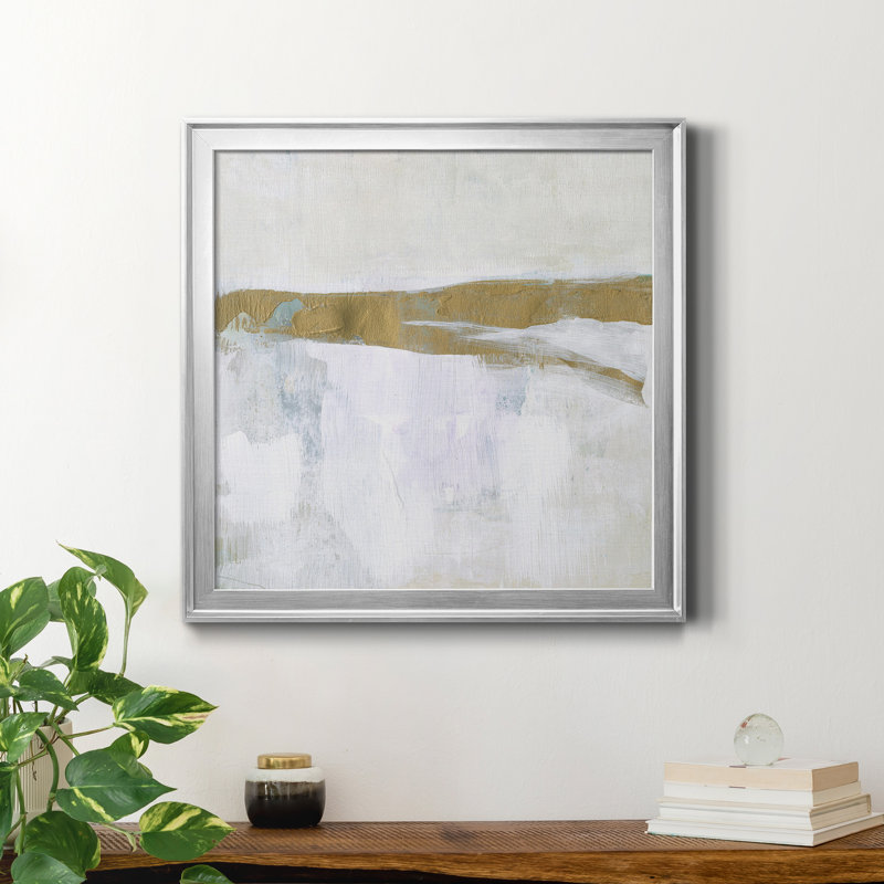 Toile encadrée «Gold Ribbon Horizon II» de qualité supérieure - prête à être accrochée, H 26,5 po x l 26,5 po x P 1,5 po