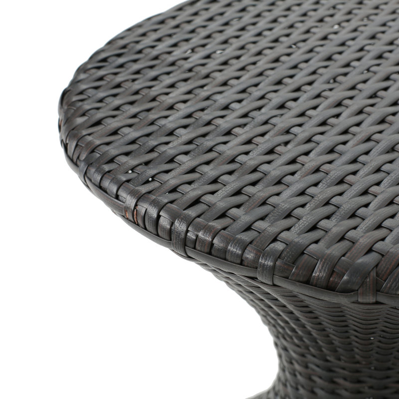 Table d'appoint d'extérieur en sablier brun de 16 pouces
