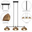 Luminaire suspendu en forme de dôme moderne moderne à 3 lumières de l 41 po avec abat-jour en rotin tissé à la main pour salle à manger ou îlot de cuisine-896949491