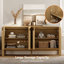Ensemble de chambre à coucher 4 pièces, commode double 6 tiroirs et table de chevet pour la chambre à coucher, ensemble de table de chevet moderne Mid-Century avec 2 courbes-242307712