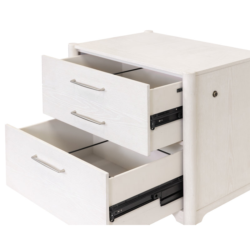 Classeur latéral moderne en bois, tiroir classeur de bureau, tiroir verrouillable, entièrement assemblé, blanc