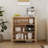 Rattan Sideboard Buffet Storage Cabinet, Console Table With Adjustable Shelves And Metal Handles-1865105923