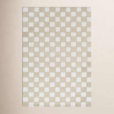 Wright Hand-Tufted Checkered Wool Rug