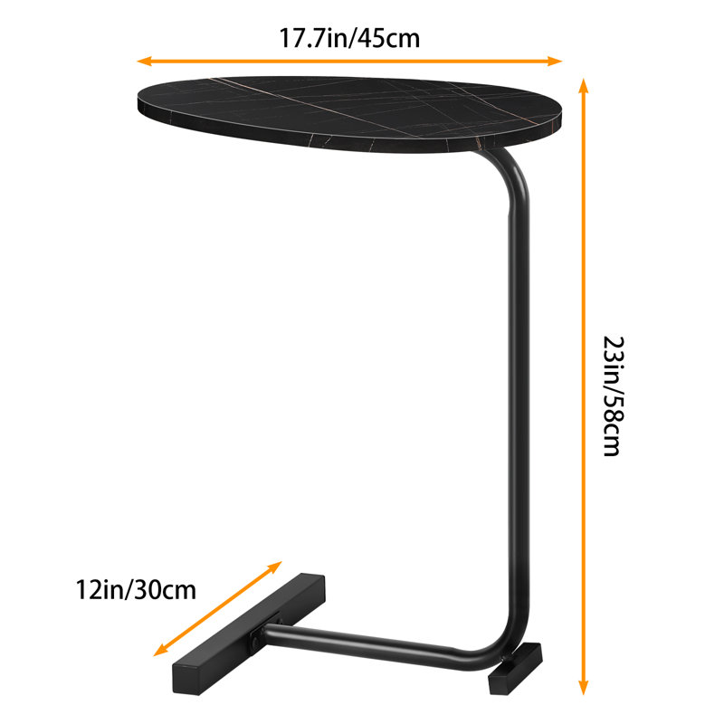 Movable Side Table - Black