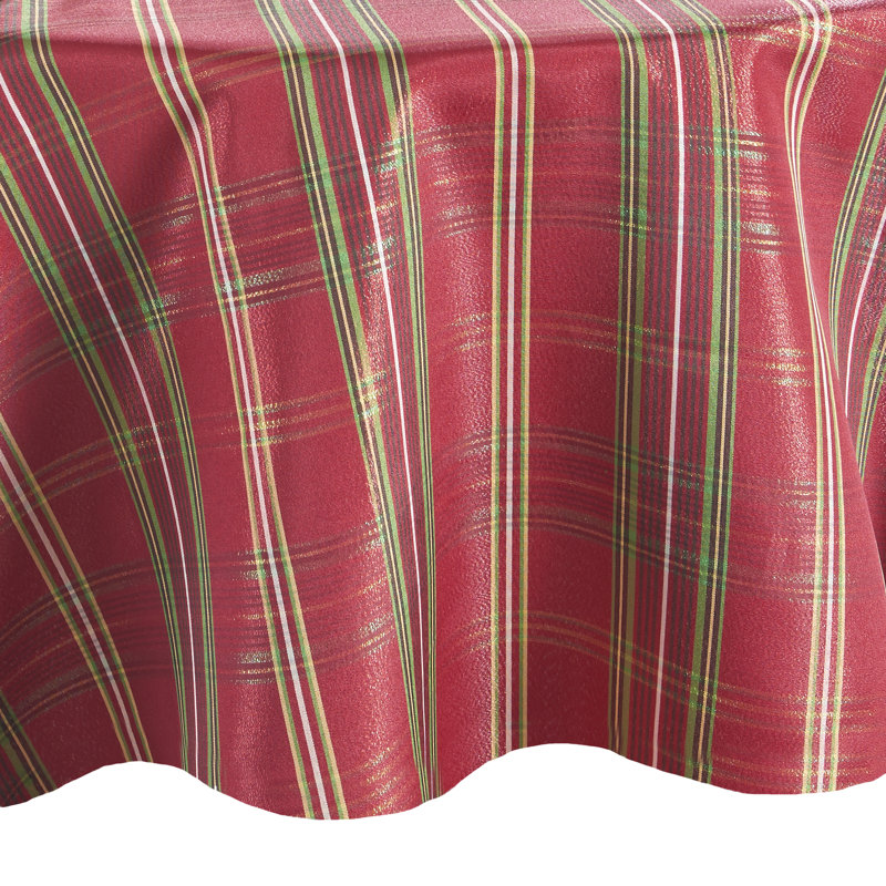 Curran Shimmering Plaid Tablecloth, 70" L x 70" W