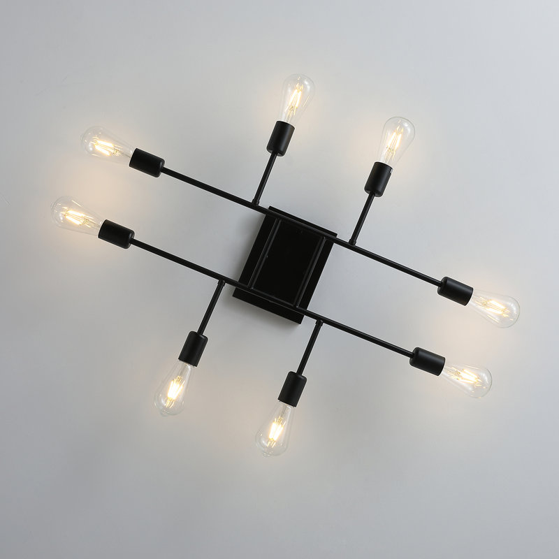 Plafonnier semi-encastré linéaire moderne 8 lumières Spoutnik