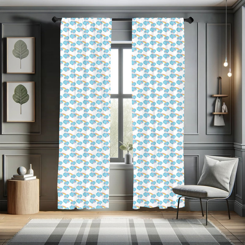 Rain Semi-Sheer Rod Pocket Sliding Panel, 28" x 95"