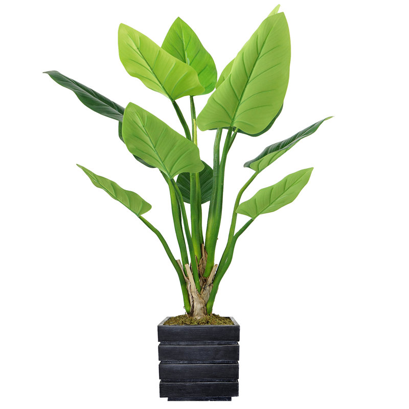 Philodendron artificiel en pot 46 po Panama, H 51 po x l 30 po x P 30 po, Noir