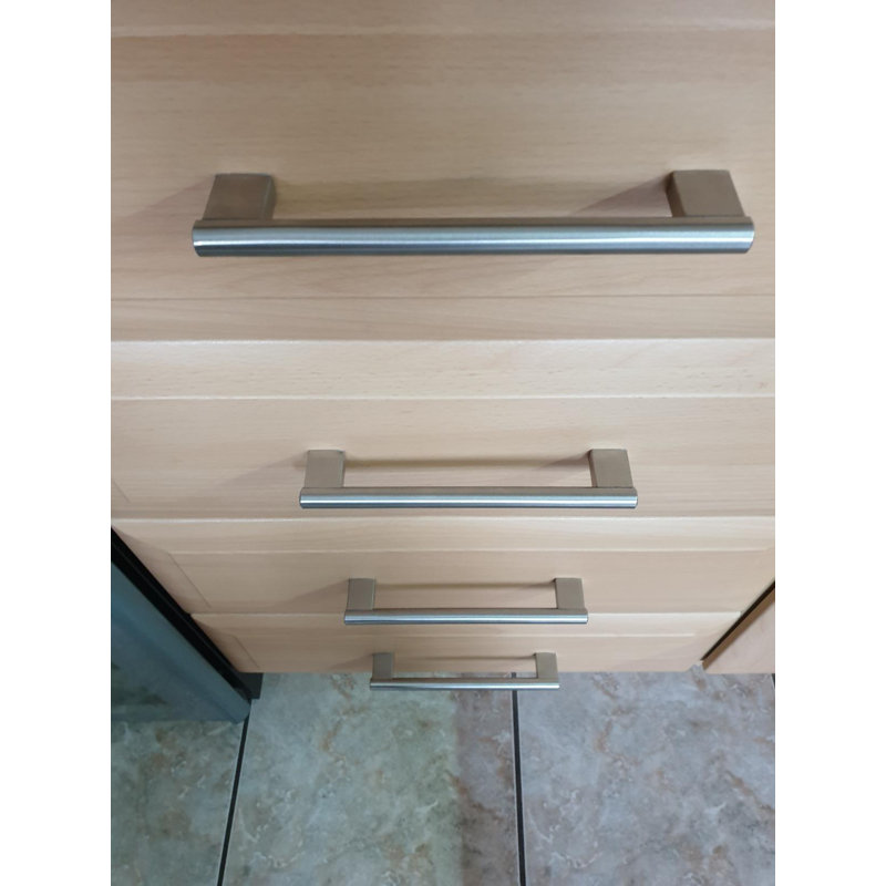 Mayfair Keyhole 12.8 cm Centre Bar Handle, Brushed Silver