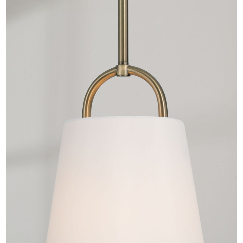 1 - Light Single Pendant, Brass, 13.75" H x 10" W x 10" D