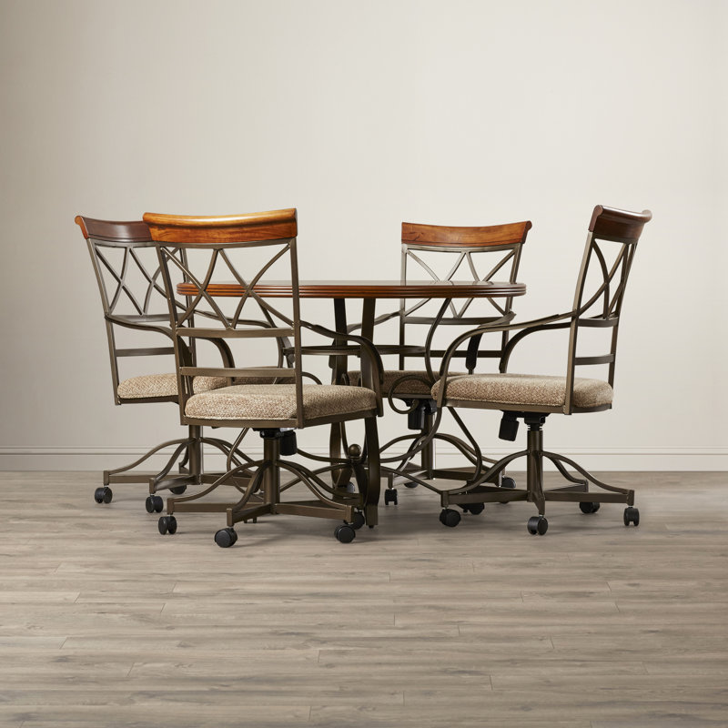 Jefferson 45" Round Table 5 Piece Swivel Dining Set