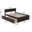 Lit plateforme en bois massif avec pied de lit et gigogne double Daurice-1767493670