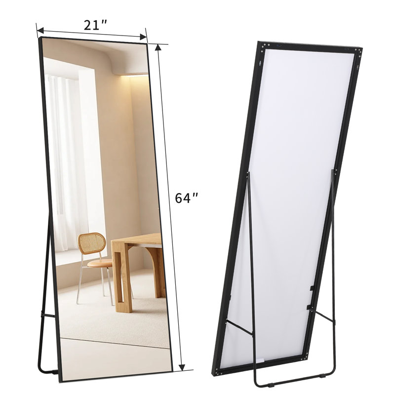 Veria Metal Rectangle Mirror, 64.17" x 21.26"