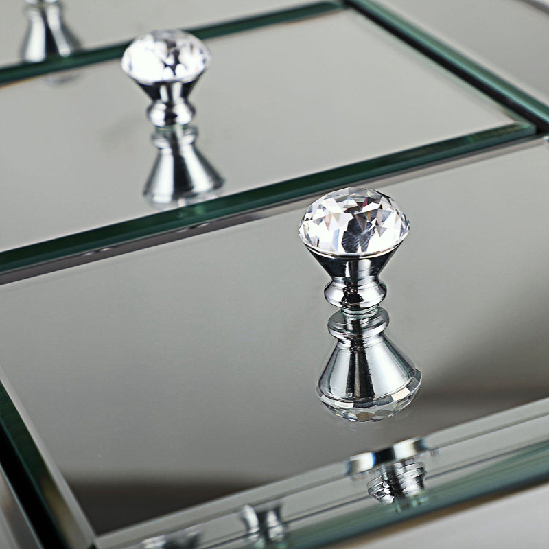 Table de chevet 3 tiroirs en noir / argent