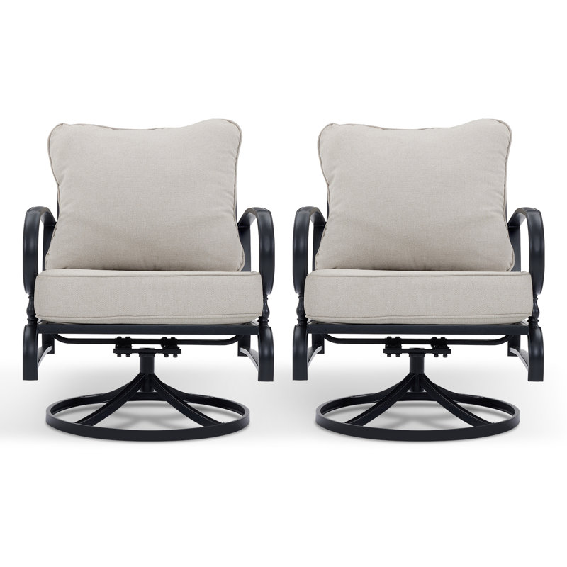 Balderston Metal Outdoor Lounge Chair, Ivory