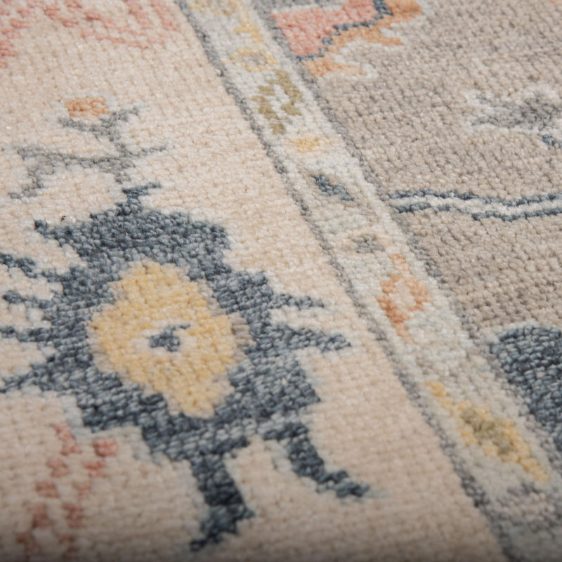 Tapis 100% laine noué à la main, Tapis de couloir 4 pi 6 po x 9 pi