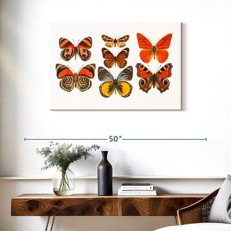 Collection Brampt de papillons oranges, H 24 po x l 36 po