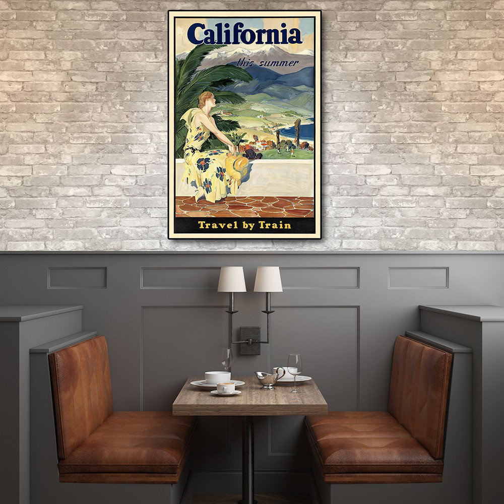 Vintage 1934 California Travel Poster Wall Art Trinx