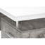 Bureau de travail de 60 po avec espace de rangement en stratifié de béton blanc et gris, base en métal, ordinateur portable contemporain de 60 po