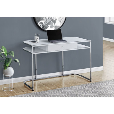Computer Desk, Home Office, Laptop, Storage Drawers, Work, Metal, Contemporary, Modern