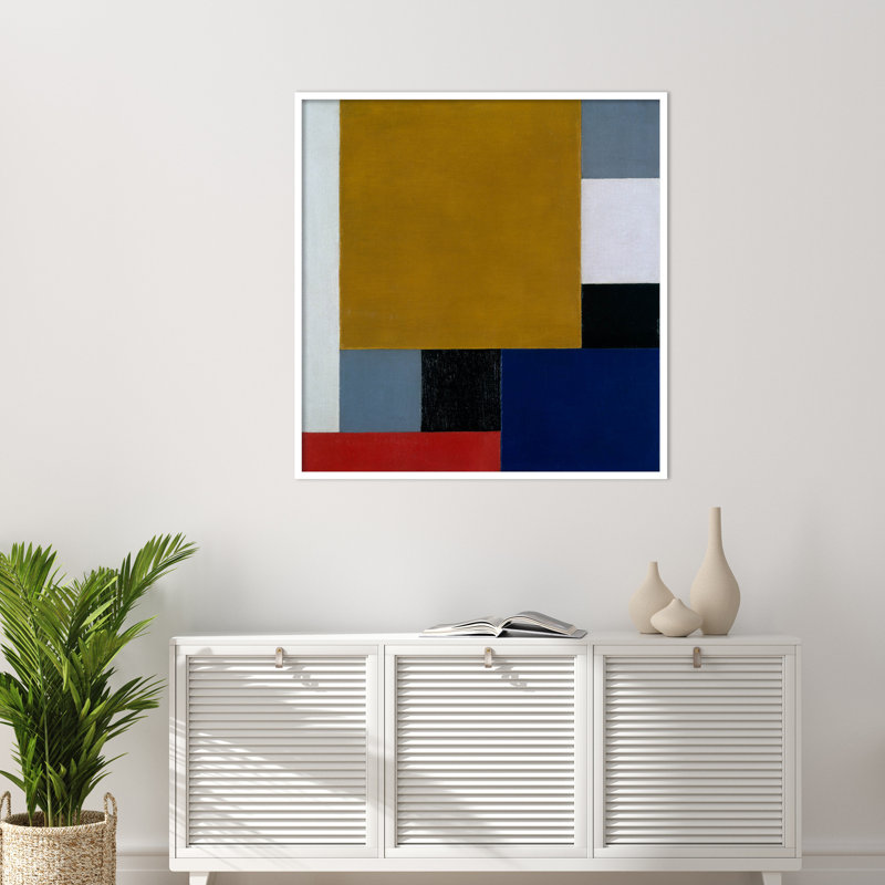 "Composition 22", impression encadrée sur papier par Theo Van Doesburg, Encadré par un papier blanc, H 41 po x l 40 po