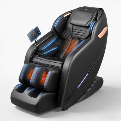 Fauteuil de massage, fauteuil de massage 3D à gravité complet avec repose-pieds extensible, modes automatiques, coussins gonflables, chauffage à la taille et aux jambes, haut-parleur Bluetooth, commande à écran tactile, pour la maison et le bureau
