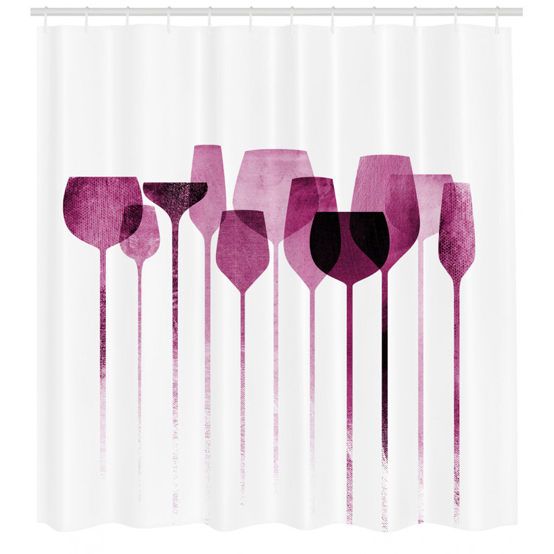 Ensemble de rideau de douche à vin + crochets, H 70 po x l 69 po