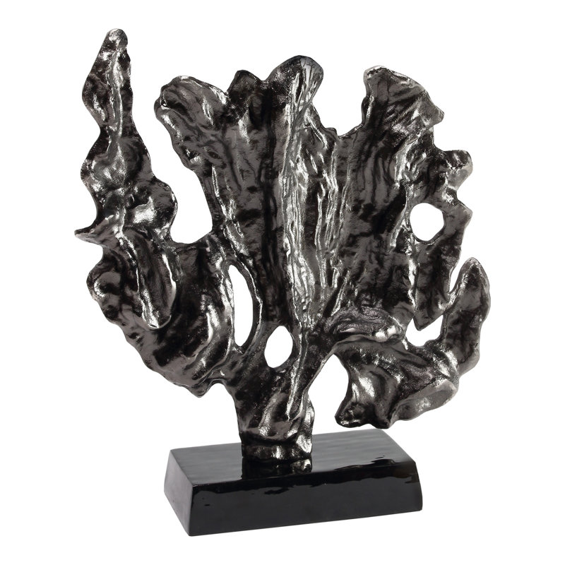 CORAL SCULPTURE SMALL BLACK NICKEL, 19" H x 10" W x 18" D