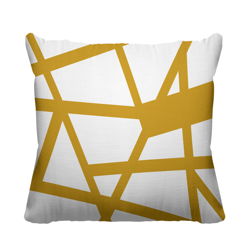 Coussin décoratif intérieur / extérieur Shepherd Stripes, Jaune, L 17 po x H 17 po