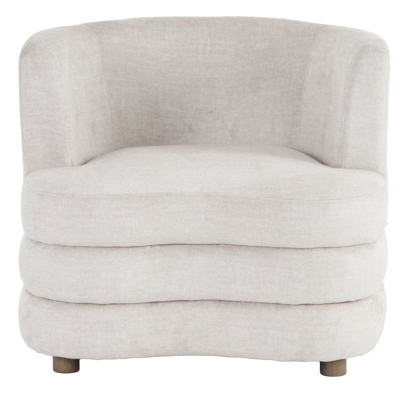 Fauteuil d'appoint contemporain en velours beige, Beige