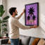 Miami Palms at Twilight Retro 1 Piece Single Picture Frame Wall Art-136582595-136582600