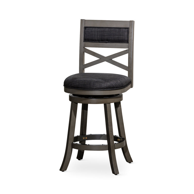 Tabouret de bar pivotant de 76 cm (30 po) en tissu gris vieilli et anthracite – Un élément de décoration polyvalent et tendance