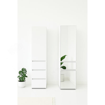 Système de placard modulaire en bois avec miroir Elise