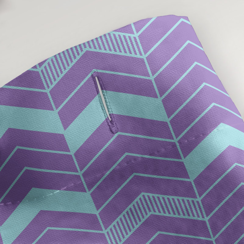 Rideau de douche simple à chevrons, Mauve / bleu sarcelle