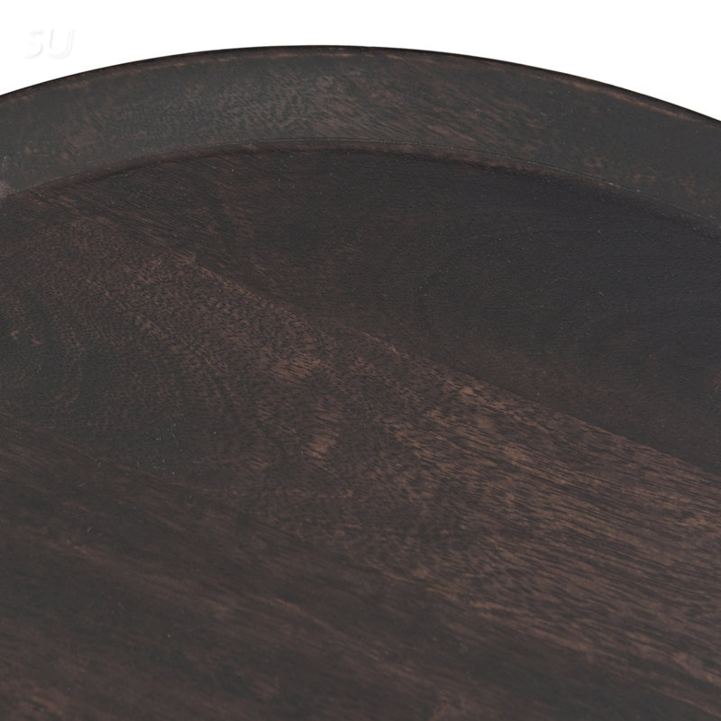 Table de bout en bois de manguier Boho avec plateau à lèvres, parfaite pour ajouter de l'élégance et du style à tout espace de vie