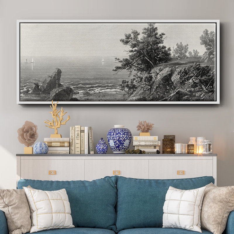 Sur la côte de Beverly, Massachusetts, H 24 po x l 60 po x P 1,5 po, Blanc