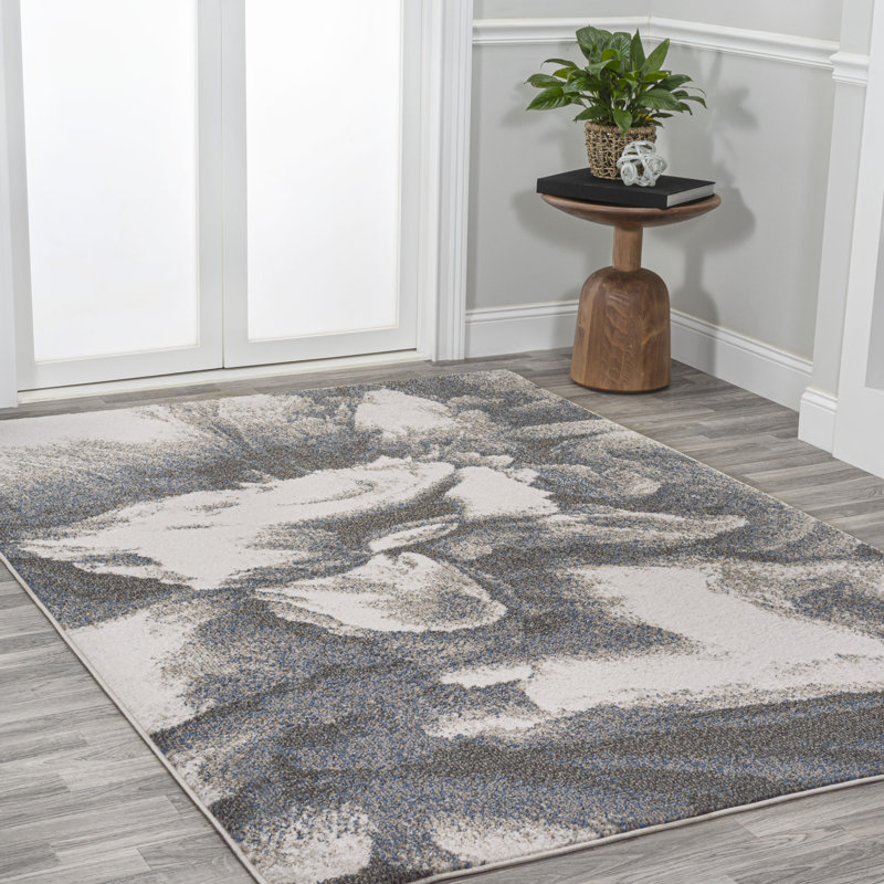 Tapis gris / crème Crapse, Rectangle 3 pi 11 po x 6 pi