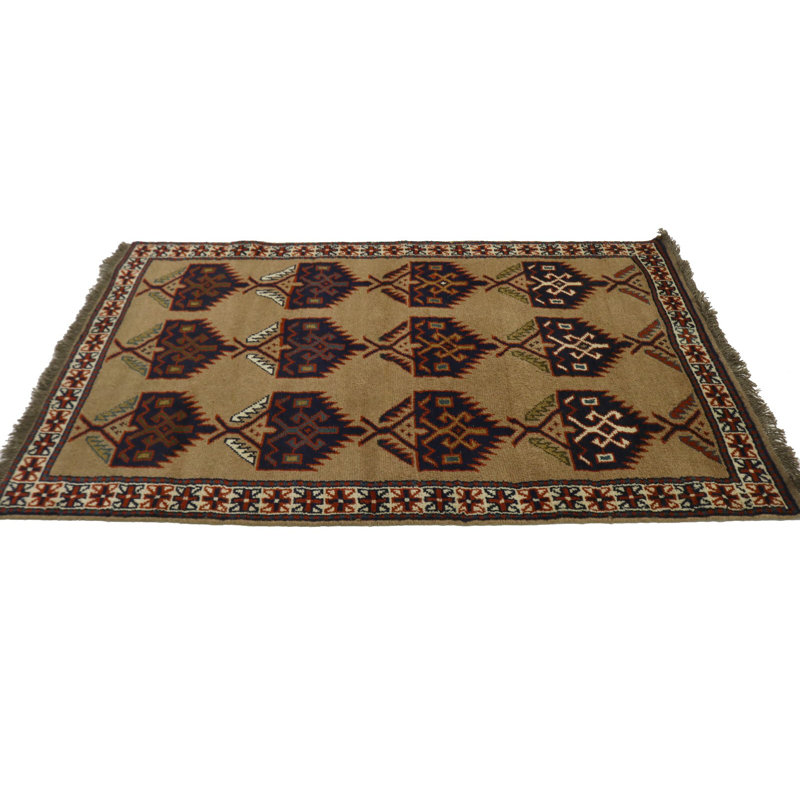 Tapis rectangulaire de couleur kaki 3 pi 11 po x 6 pi 6 po