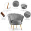 Fauteuil demi-tonneau en velours 28,8 po Raelynn-1346203085