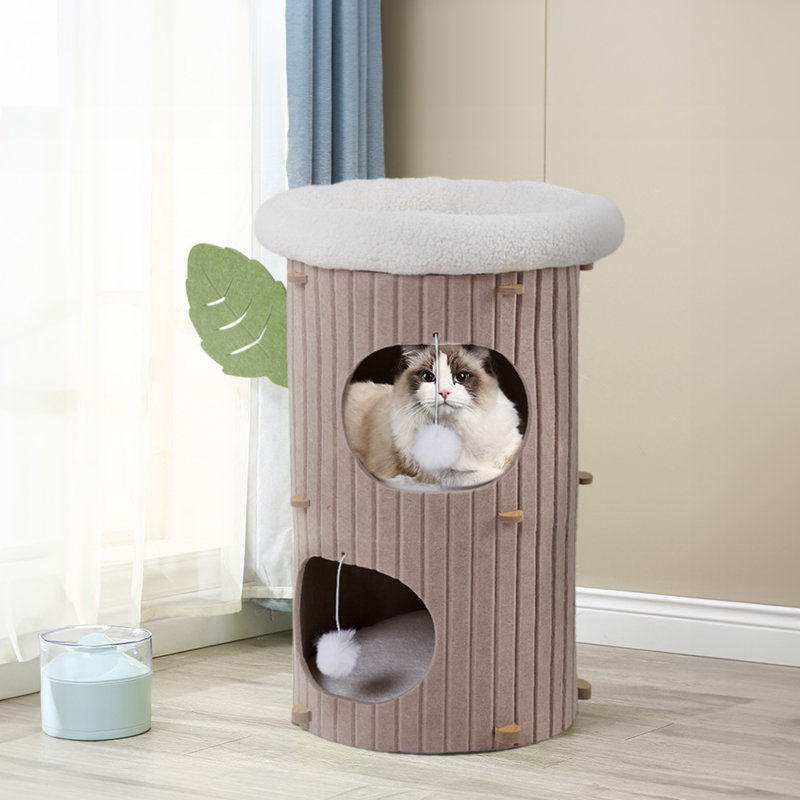Multifunctional Cat Tree Condo With Hanging Ball Toys
