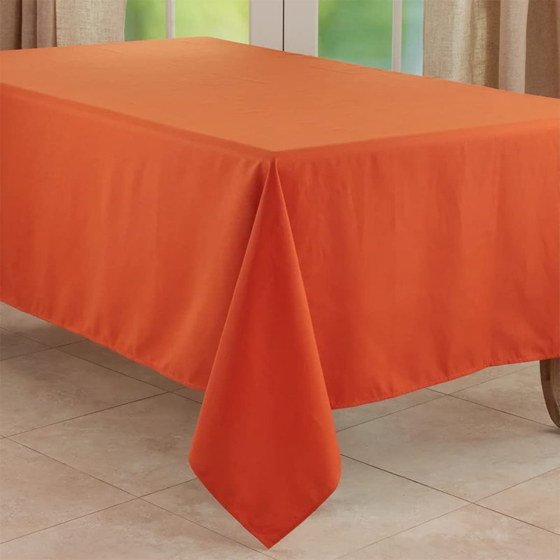 Daisylynn Rectangular Polyester Tablecloth, 140" L x 65" W, Pumpkin