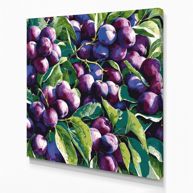 Art mural sur toile prune mauve, H 12 po x l 12 po