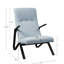 Chaise d'appoint moderne bleu - Contreplaqué de bois massif, pieds en métal avec accoudoirs à dossier haut et structure en contreplaqué, noir mat et support, pieds carrés