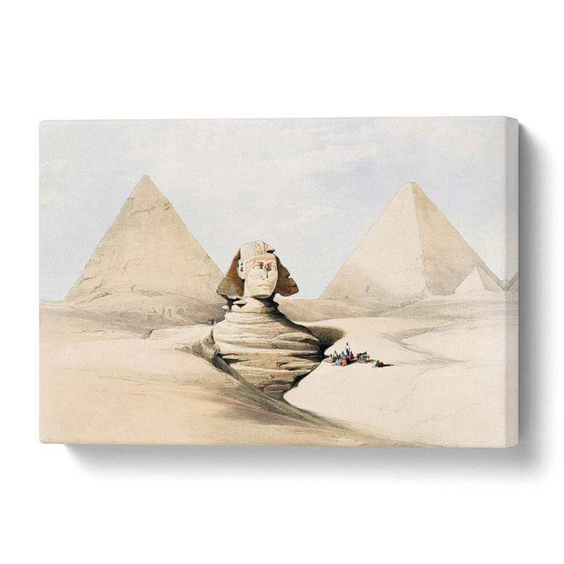 The Great Sphinx Pyramids of Giza by David Roberts - Wrapped Canvas, 35.6 cm H x 50.8 cm W