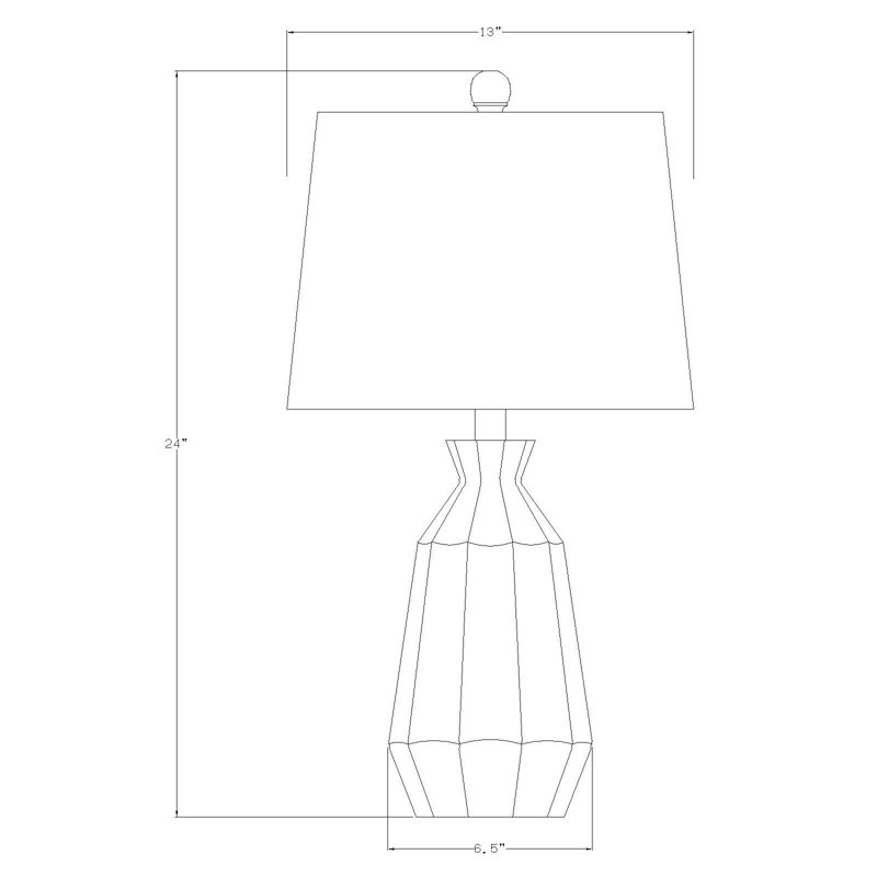 Orange Ceramic Table Lamp with White Linen Shade