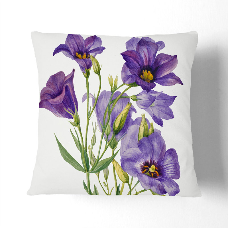Eustoma Russelianum Square Throw Cushion, 40cm H x 40cm W x 15cm D