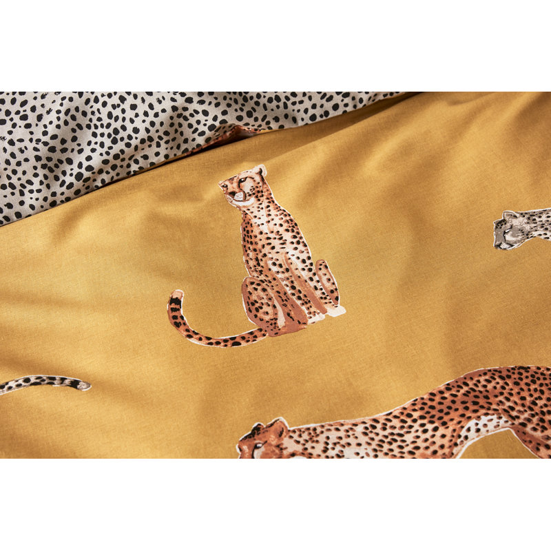 Cheetah Duvet Cover Set, Double Duvet Cover + 2 Pillowcases